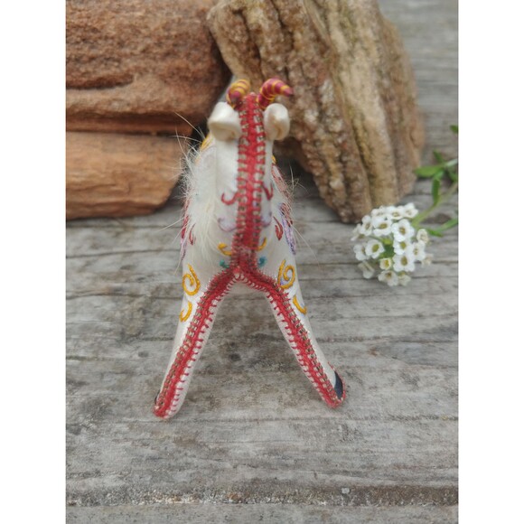 Vintage Miniature Embroidered Silk Stuffed Gazelle - Picture 3 of 10